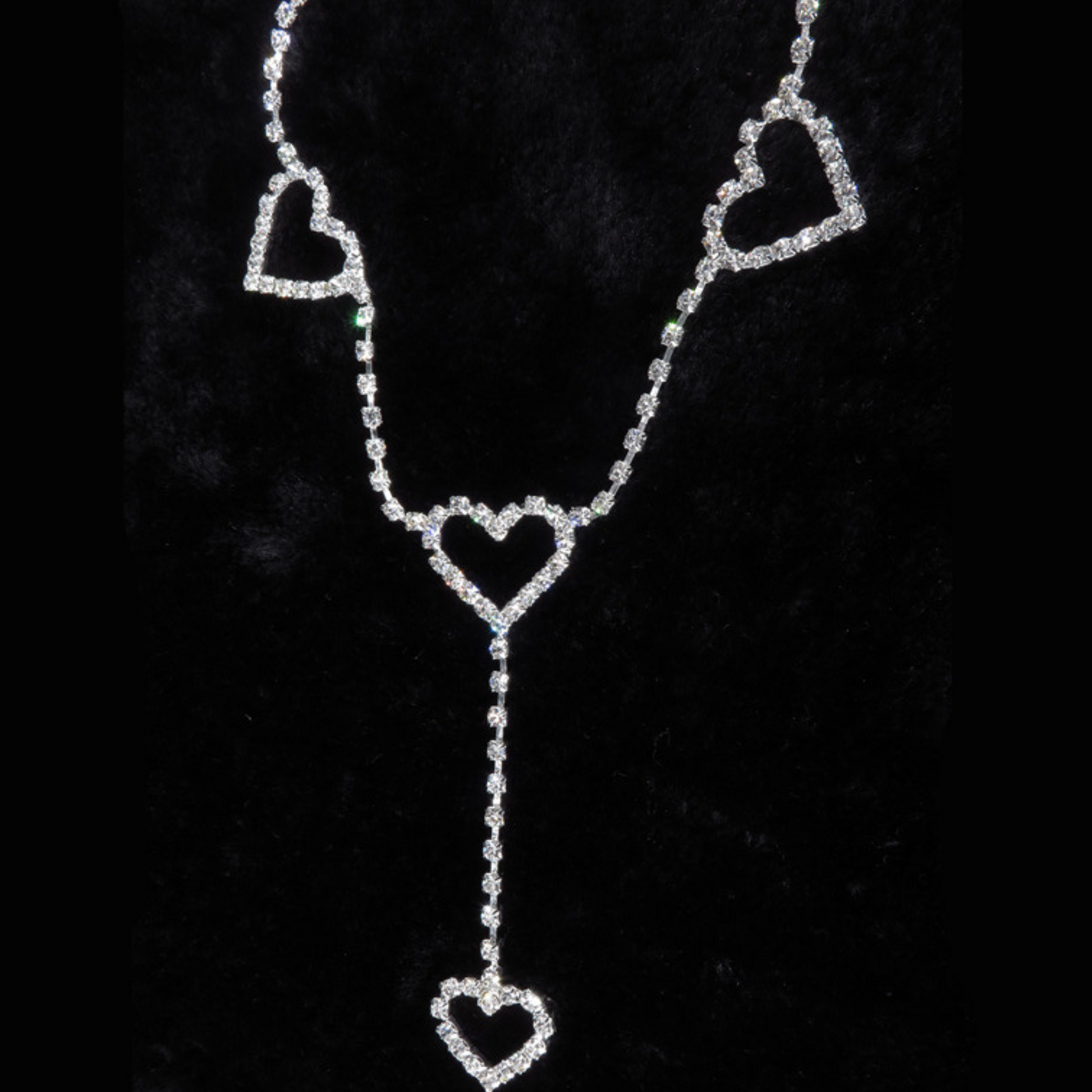 product shot of the heart shaped Rhinestone Y2K 90s Style Body Jewelry