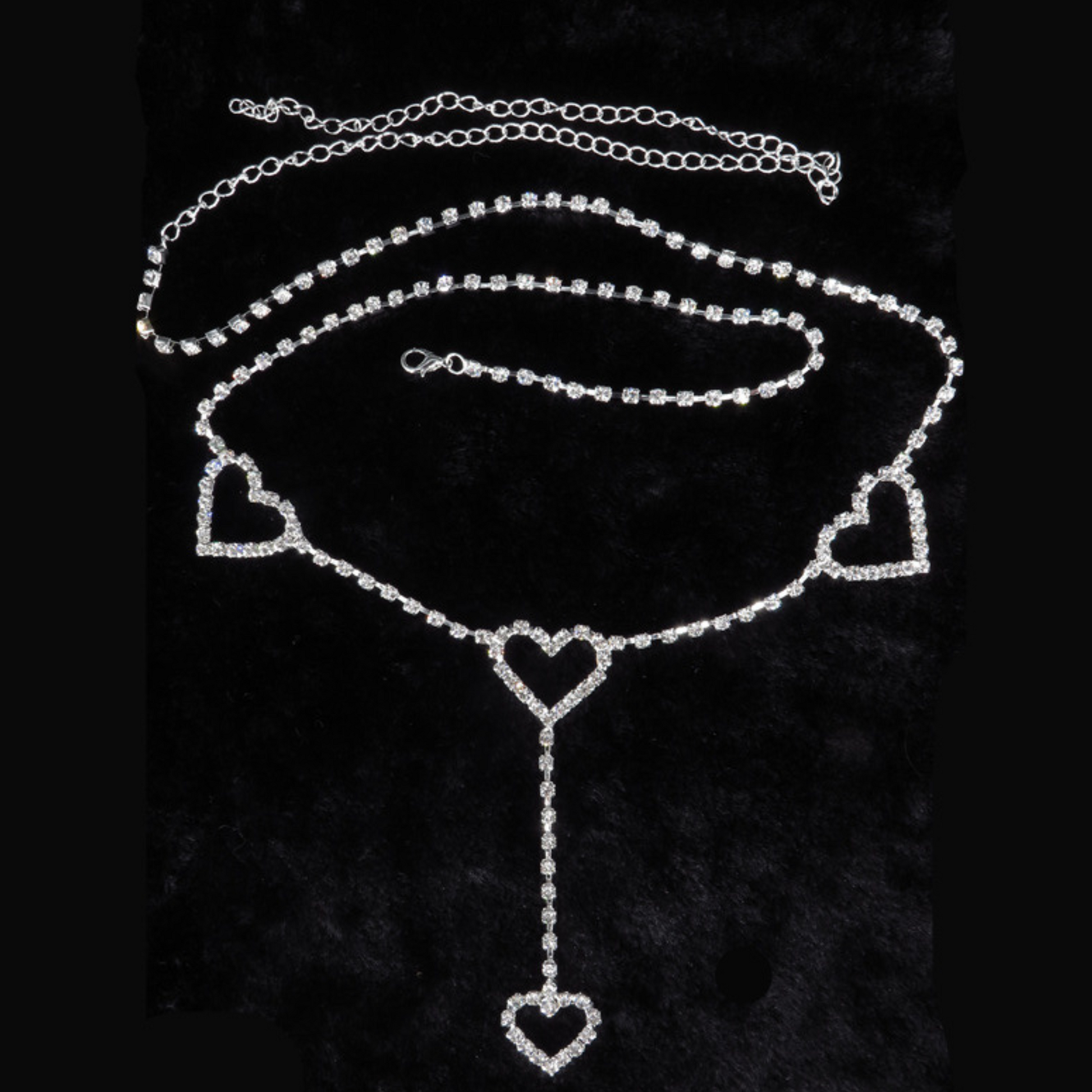 product shot of the heart shaped Rhinestone Y2K 90s Style Body Jewelry