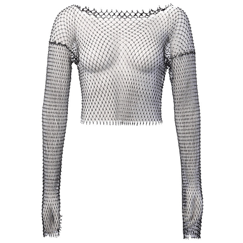 product photo of Rhinestone Mesh Top 