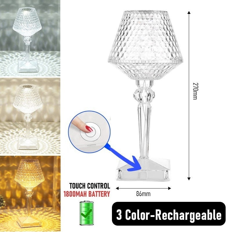 Crystal Table Lamp - Lamp Shade Style