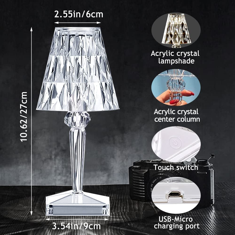 Crystal Table Lamp - Lamp Shade Style