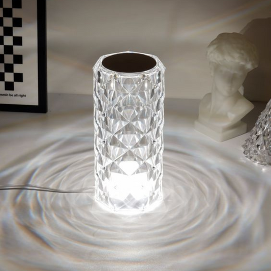 LED Rose Quartz Crystal Lamp